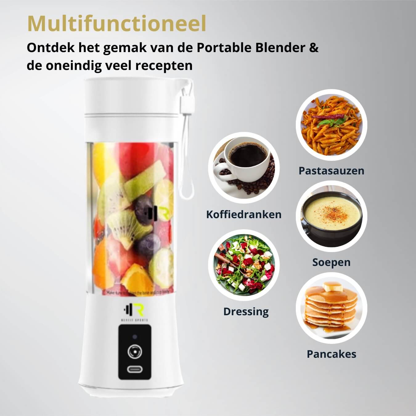 Portable Blender 380 ml - ReyFit Sports