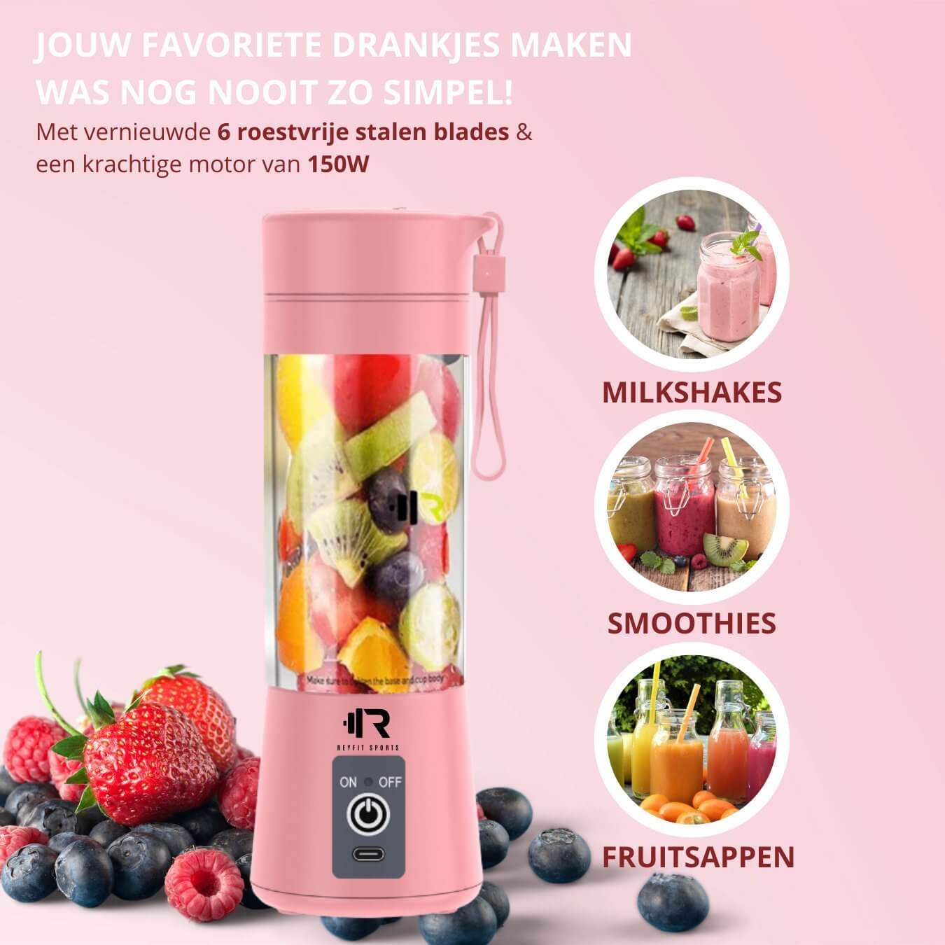Portable Blender 380 ml - ReyFit Sports