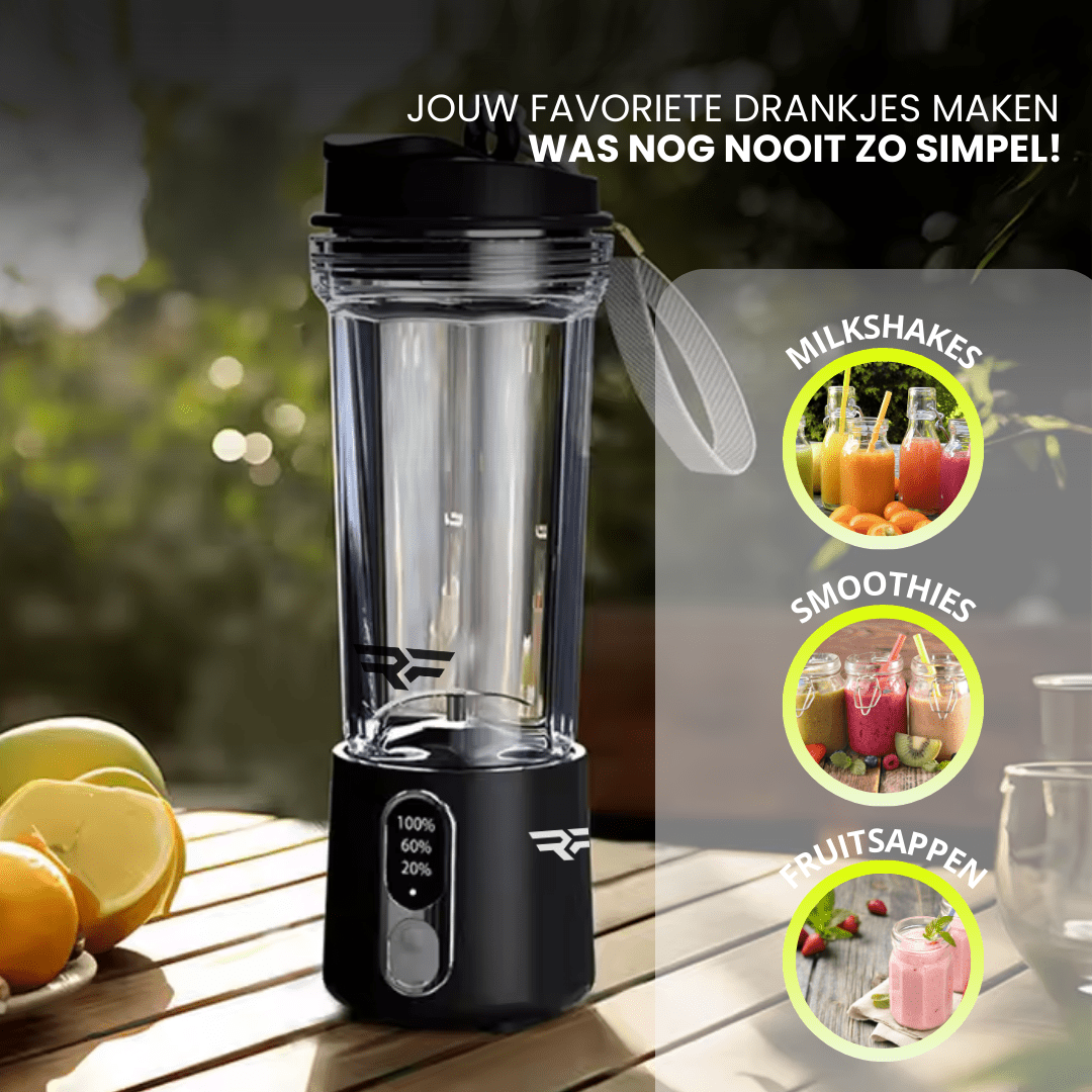 Draagbare Blender 500 ml - 500W Zwart - ReyFit Sports