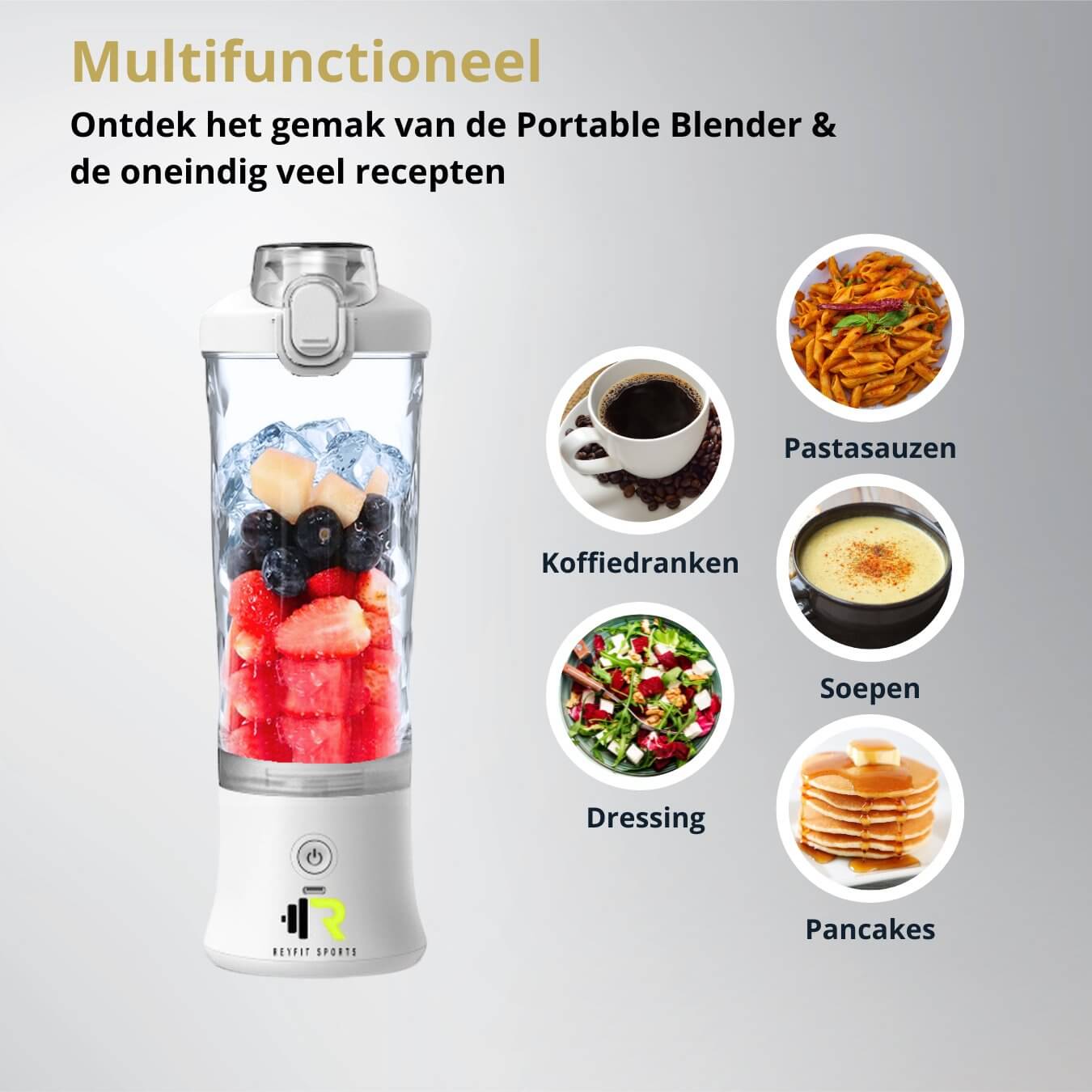 Portable Blender 600 ml - ReyFit Sports