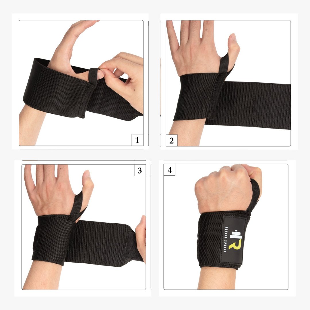 ReyFit 2 Stuks Wrist Wraps - Polsband - Zwart - ReyFit Sports